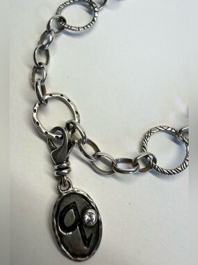 Silpada Sterling Silver Letter Q Initial Charm CZ Dangle Lobster Clasp